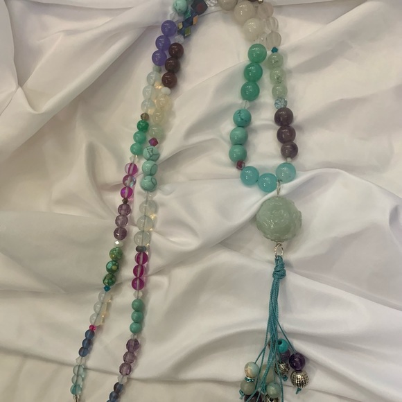 108 Bead Gemstones Handmade Mala Prayer Necklace - Picture 12 of 13